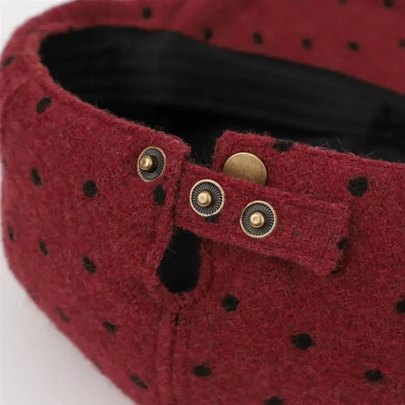 Women Polka Dot Duckbill Caps Autumn Winter Sunshade — feature 7