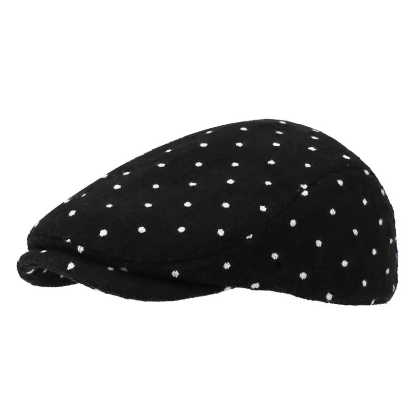 Women Polka Dot Duckbill Caps Autumn Winter Sunshade
