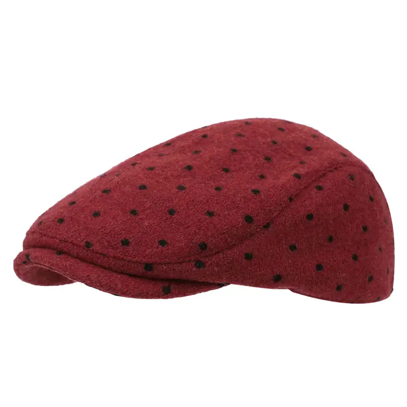Women Polka Dot Duckbill Caps Autumn Winter Sunshade