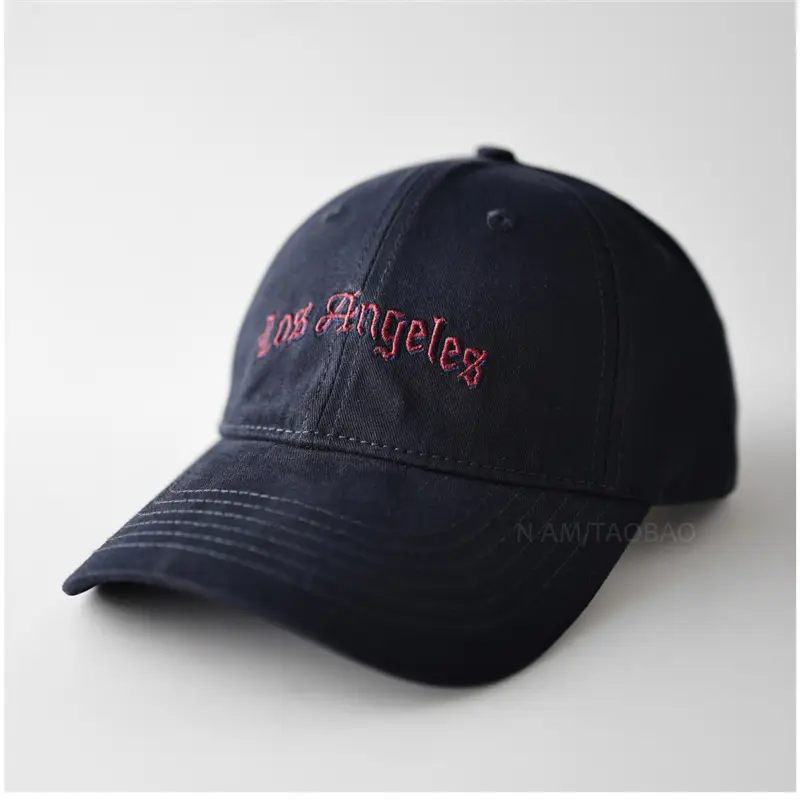 Men Black Korean Style Baseball Cap with Letter Embroidery