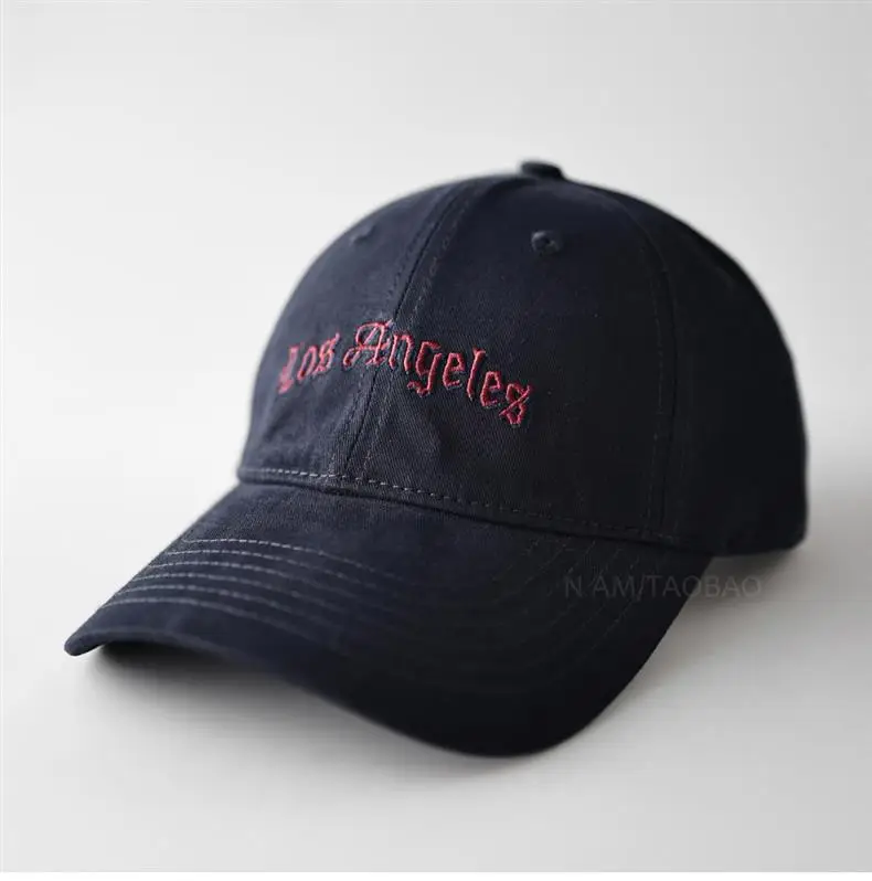 Men Black Korean Style Baseball Cap with Letter Embroidery — feature 1