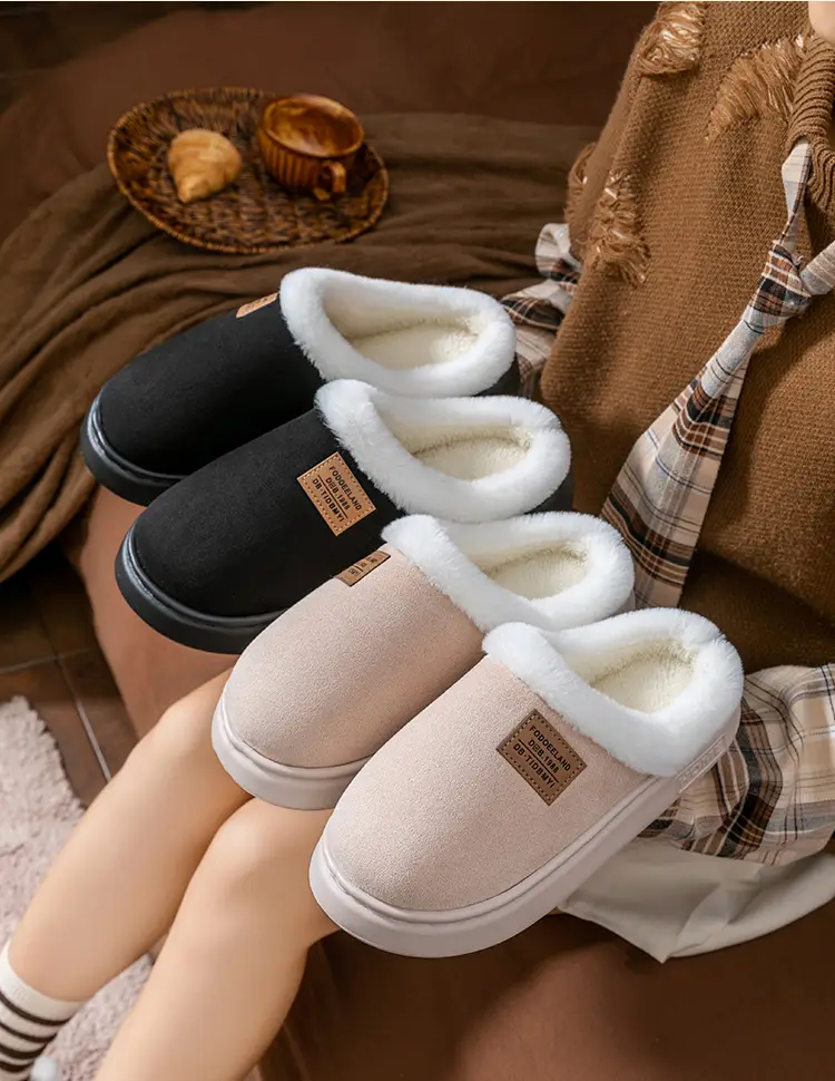 Women Plush Slippers Warm Fleece Lined Autumn Winter — feature 13