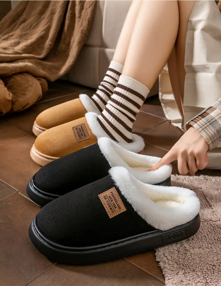 Women Plush Slippers Warm Fleece Lined Autumn Winter — feature 17