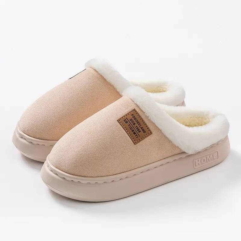 Women Plush Slippers Warm Fleece Lined Autumn Winter - Image 2