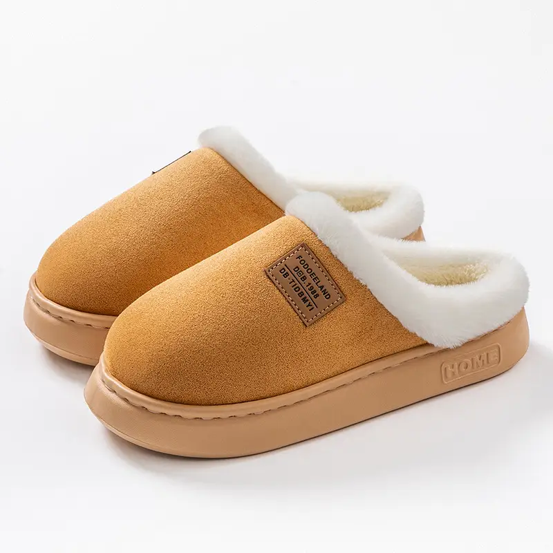 Women Plush Slippers Warm Fleece Lined Autumn Winter - Image 3