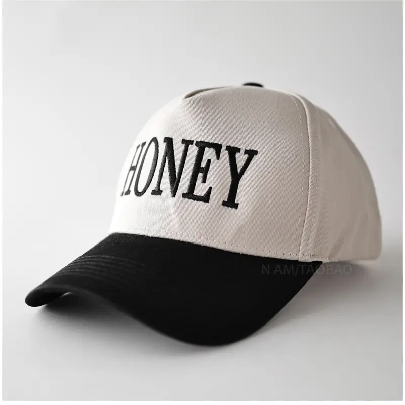 Honey Lettered Baseball Cap Pink Grey - Image 7