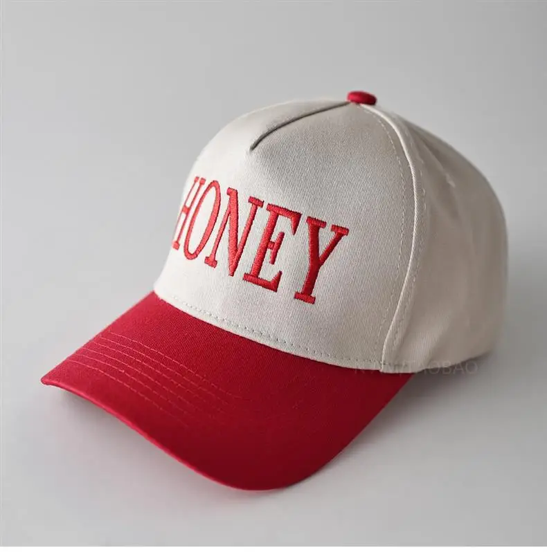Honey Lettered Baseball Cap Pink Grey — feature 10