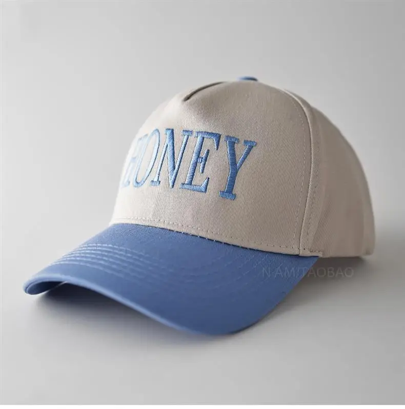 Honey Lettered Baseball Cap Pink Grey — feature 3
