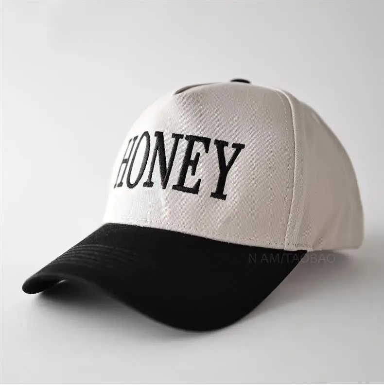 Honey Lettered Baseball Cap Pink Grey — feature 6