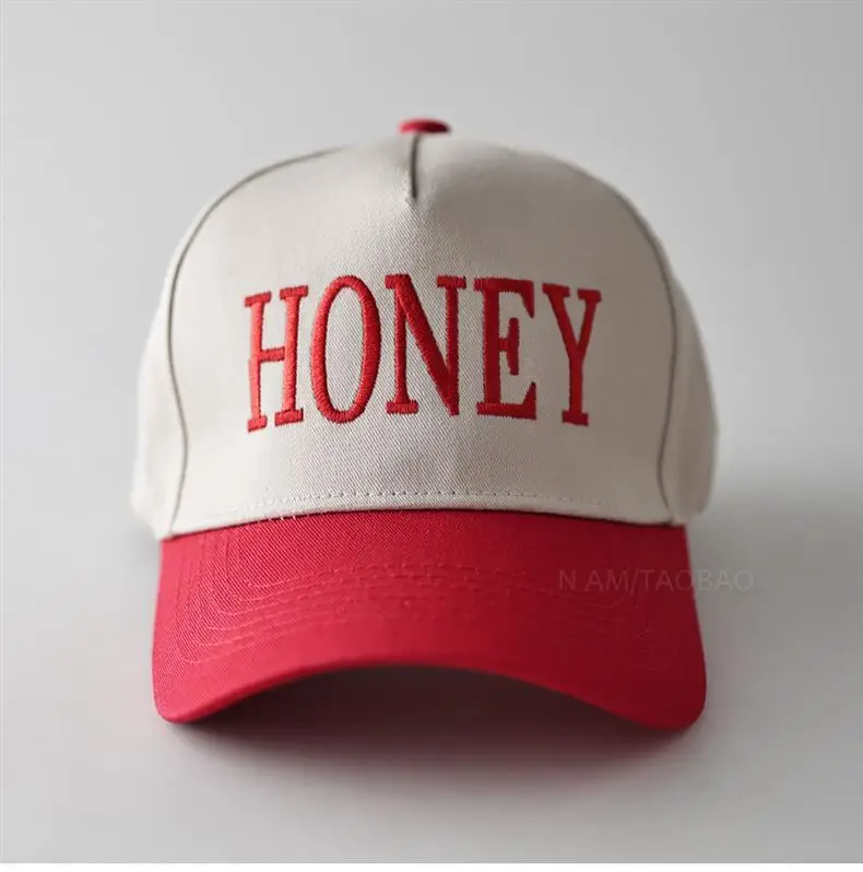 Honey Lettered Baseball Cap Pink Grey — feature 7