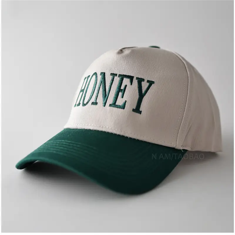 Honey Lettered Baseball Cap Pink Grey - Image 4