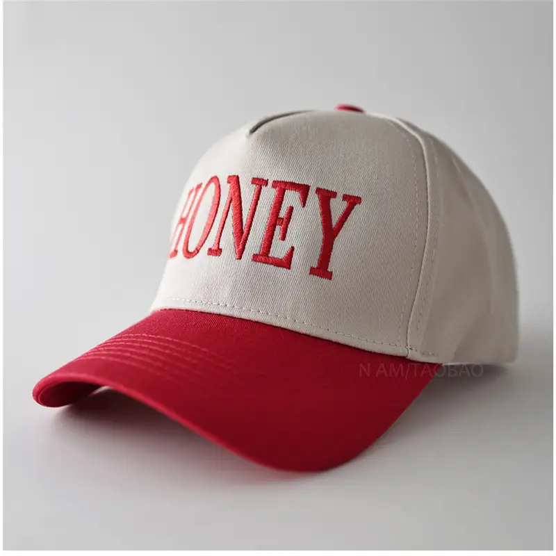 Honey Lettered Baseball Cap Pink Grey - Image 5