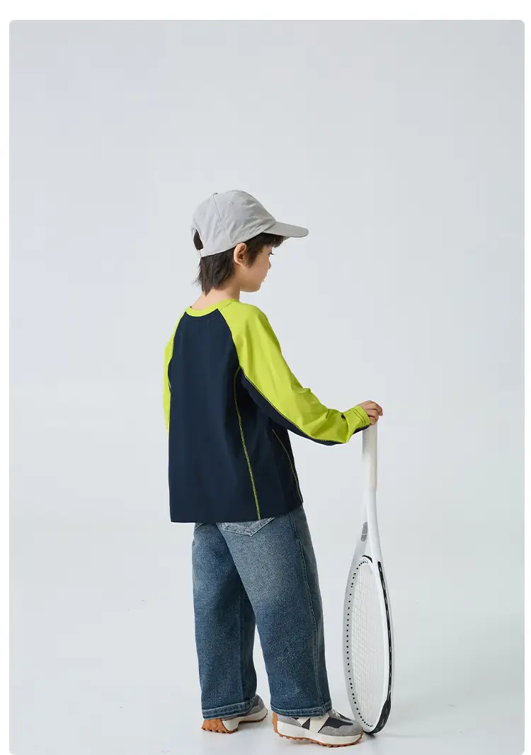 Haima Boys Raglan Sleeve T-Shirt Green Blue Winter — feature 11