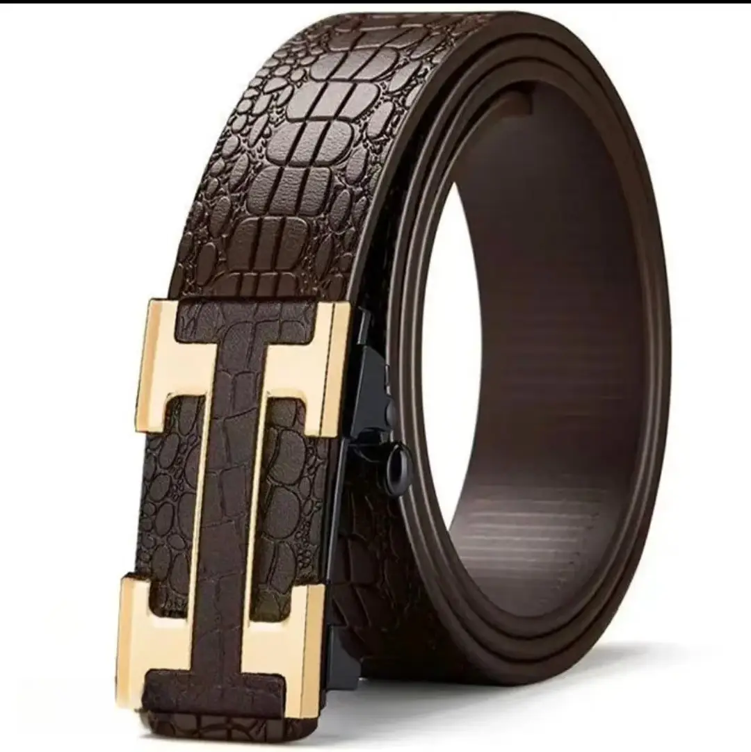 Men's Black Croc Leather Belt with Silver Buckle — feature 17