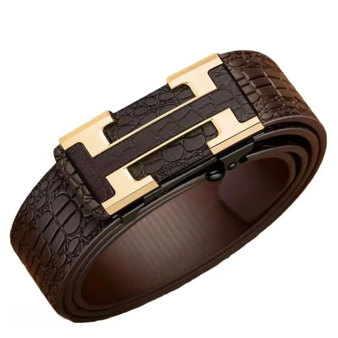 Men's Black Croc Leather Belt with Silver Buckle — feature 22