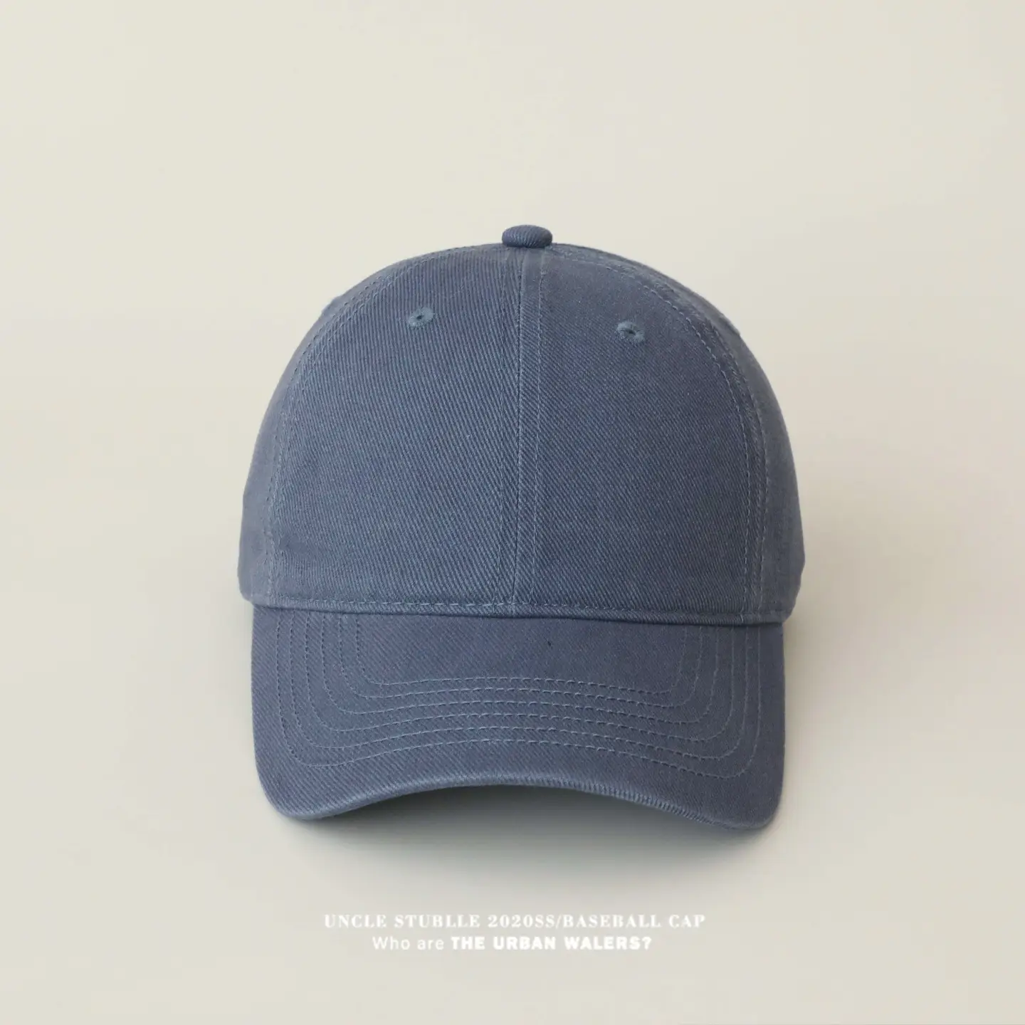 Stubble Blue Baseball Cap for Men Women Pure Cotton — feature 27