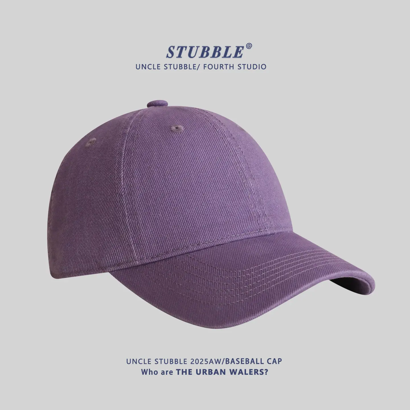 Stubble Blue Baseball Cap for Men Women Pure Cotton - Image 9