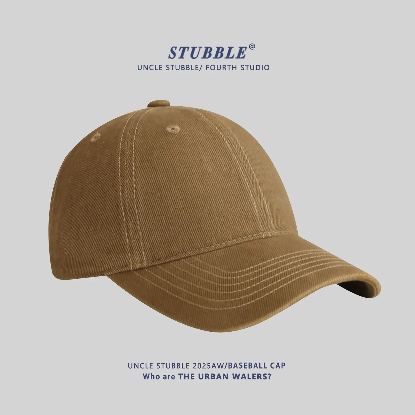 Stubble Blue Baseball Cap for Men Women Pure Cotton - Image 3