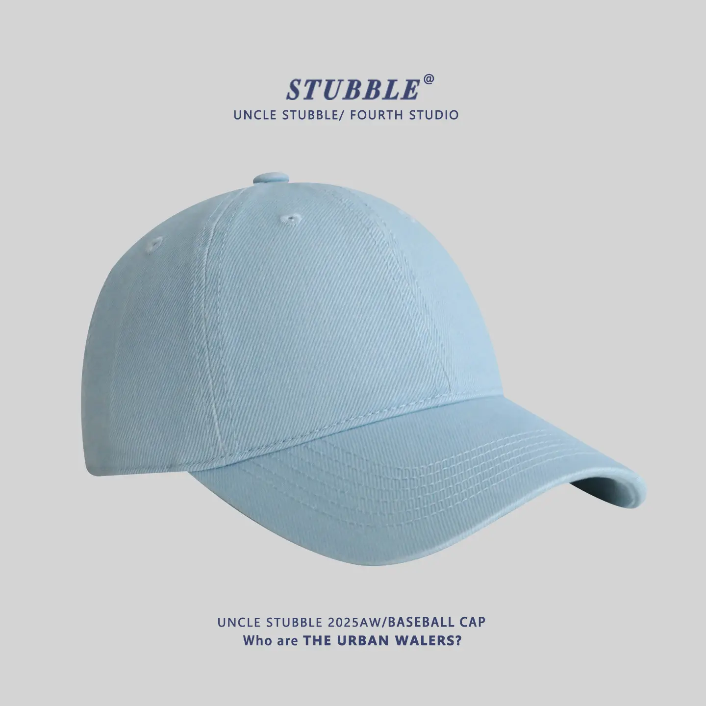 Stubble Blue Baseball Cap for Men Women Pure Cotton - Image 8
