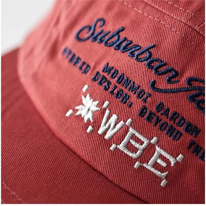 Red Suburban Beatix Embroidered Cap for Men Women - Image 8