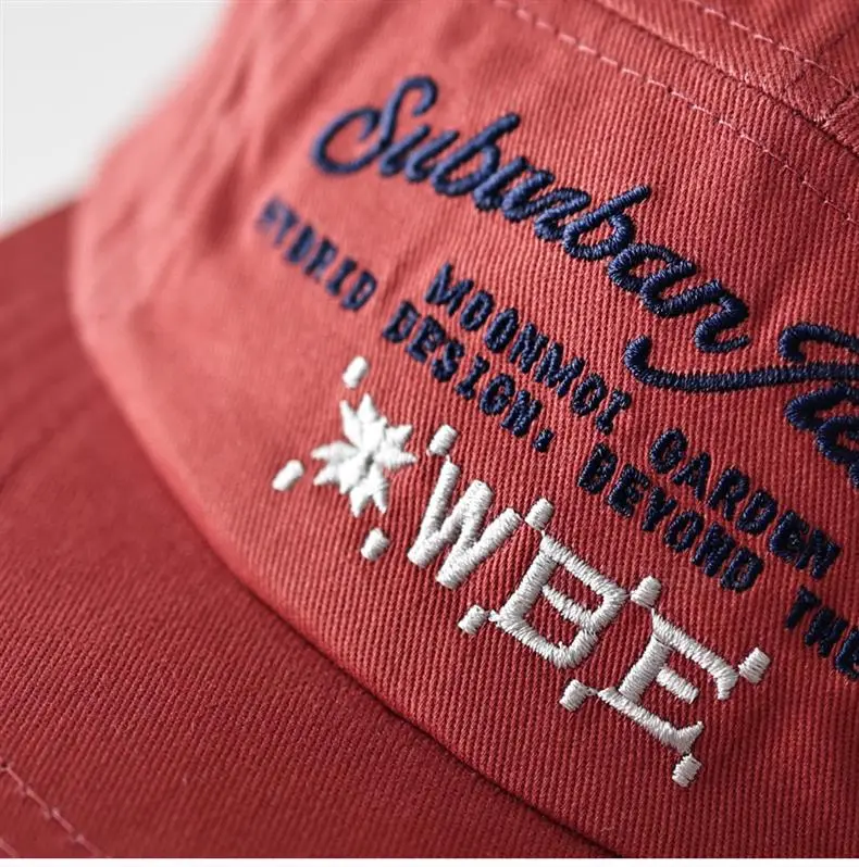Red Suburban Beatix Embroidered Cap for Men Women — feature 9
