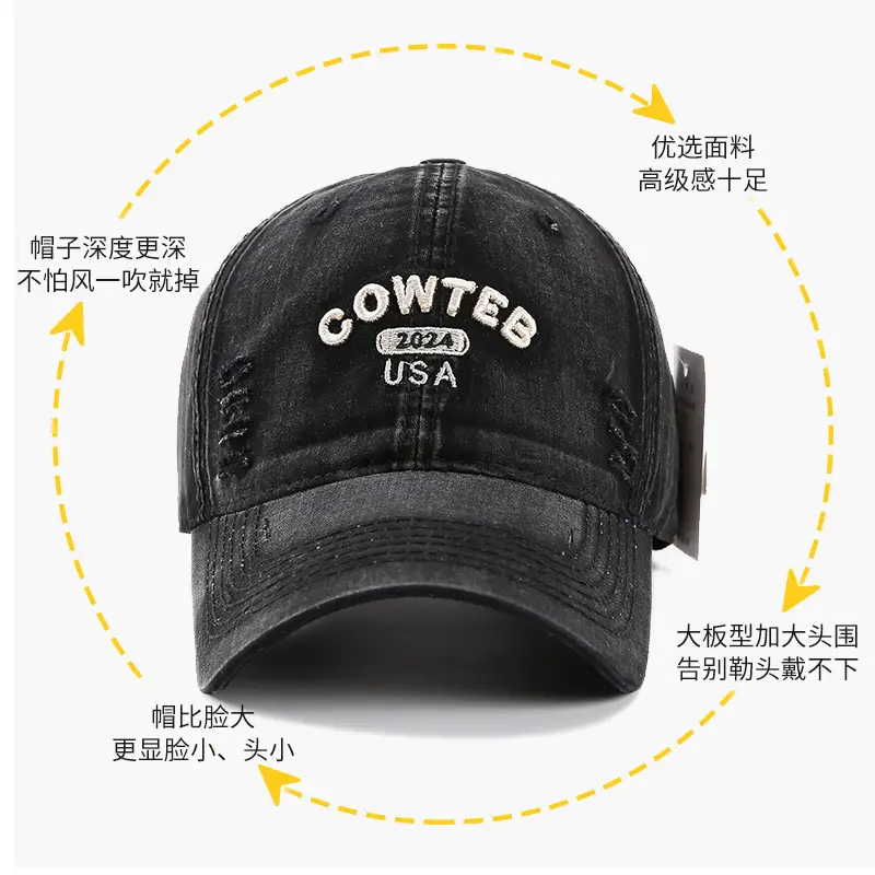Grey Cotton Baseball Cap for Women Men Casual Sun Protection - Image 11
