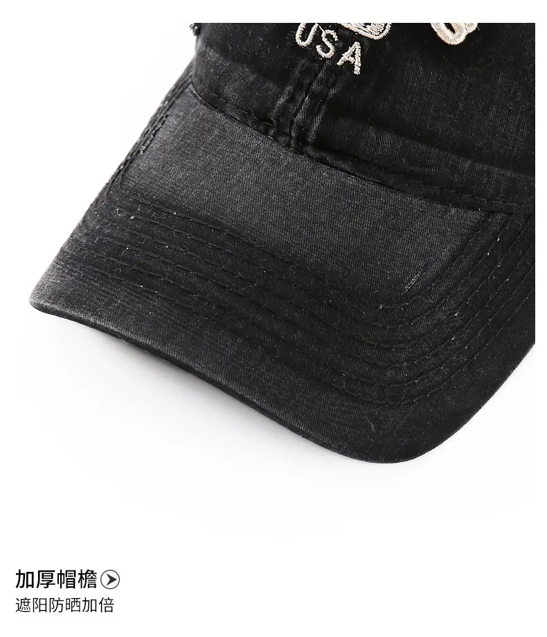Grey Cotton Baseball Cap for Women Men Casual Sun Protection — feature 13