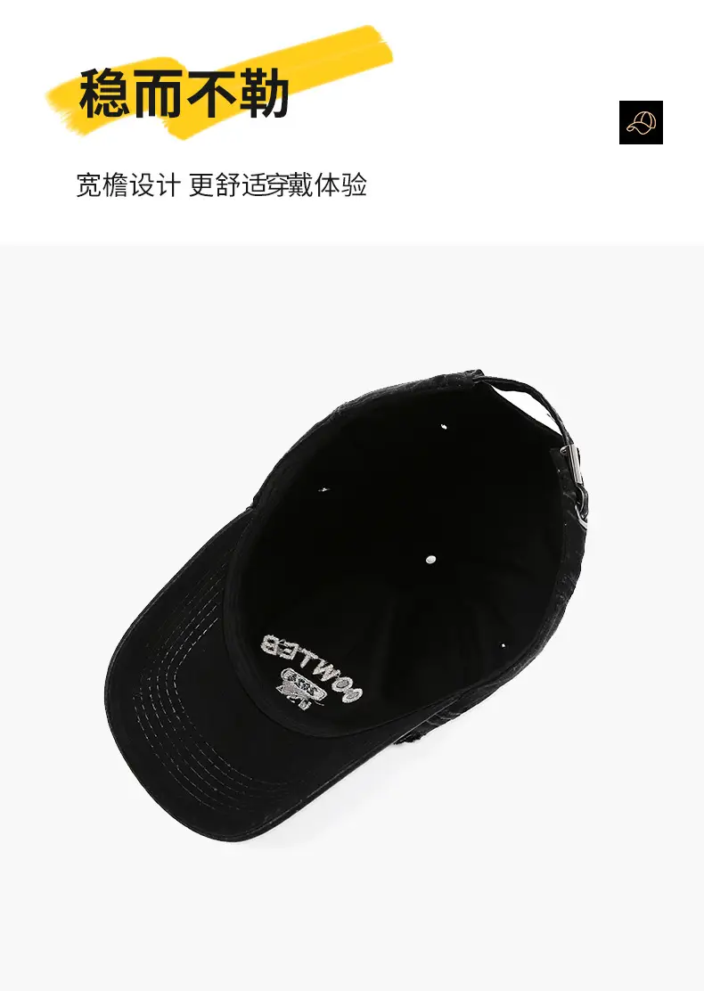 Grey Cotton Baseball Cap for Women Men Casual Sun Protection — feature 7