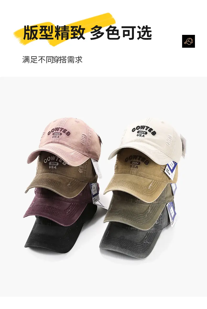 Grey Cotton Baseball Cap for Women Men Casual Sun Protection — feature 8