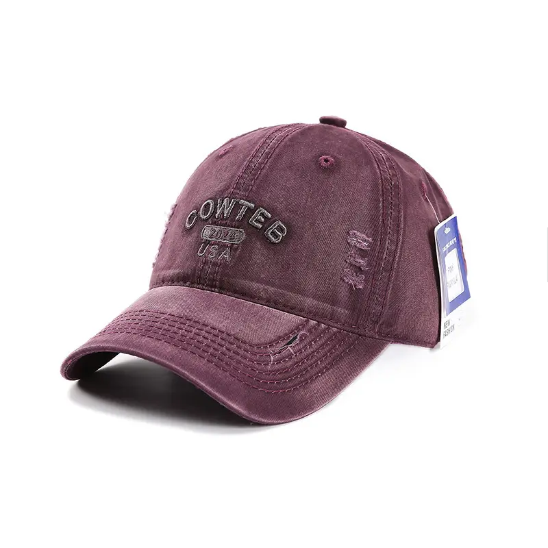 Grey Cotton Baseball Cap for Women Men Casual Sun Protection - Image 8