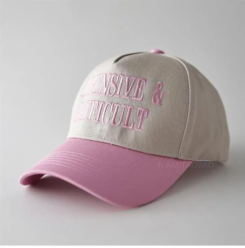 Men Baseball Cap with "DANGEROUS & DIFFICULT" Embroidery — feature 4