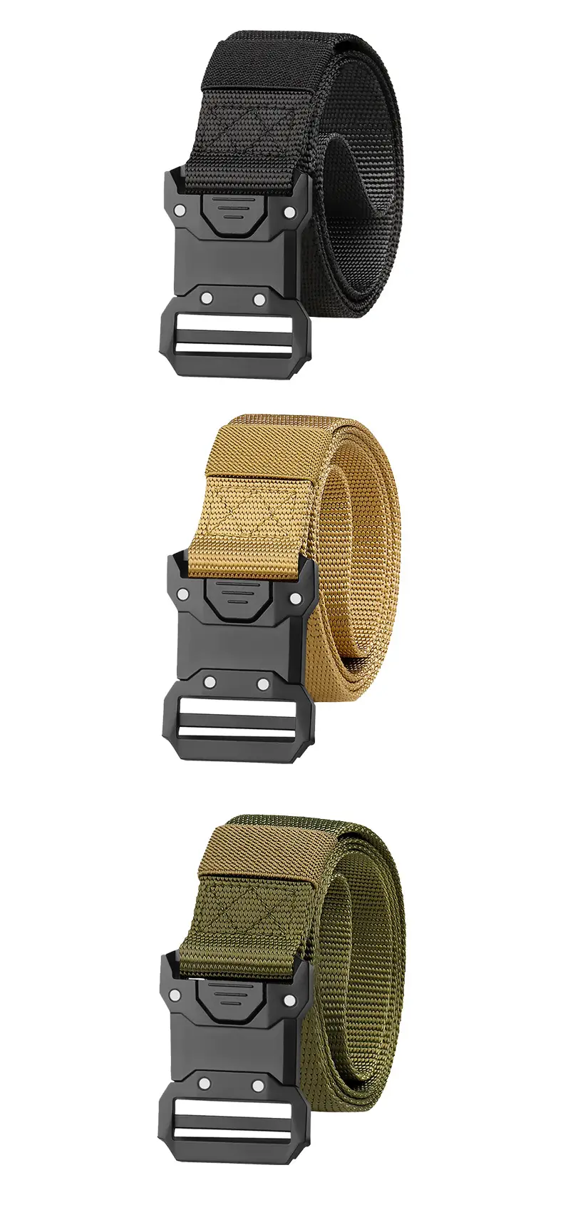 Men's Stretch Automatic Belt Gray Nylon Outdoor Casual — feature 13