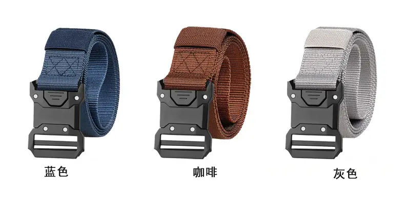 Men's Stretch Automatic Belt Gray Nylon Outdoor Casual — feature 9