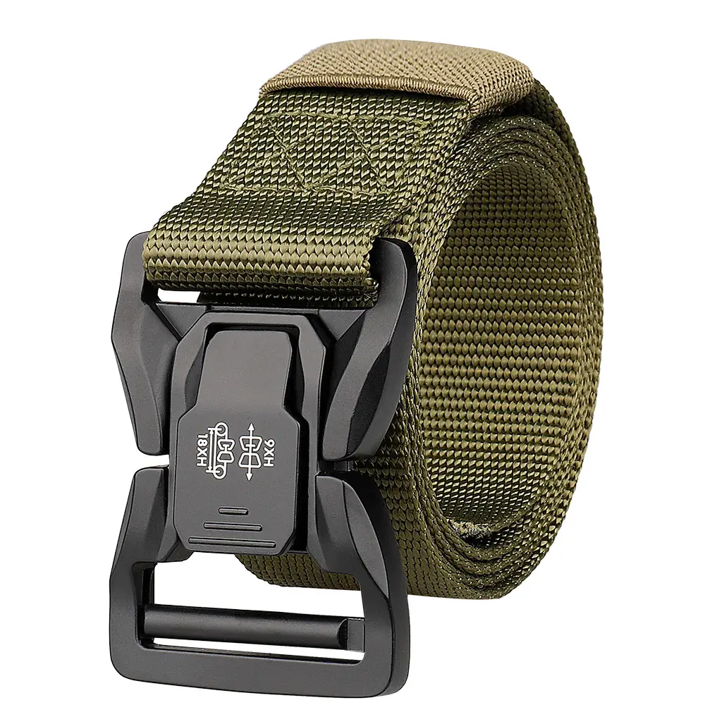 Men's Stretch Automatic Belt Gray Nylon Outdoor Casual