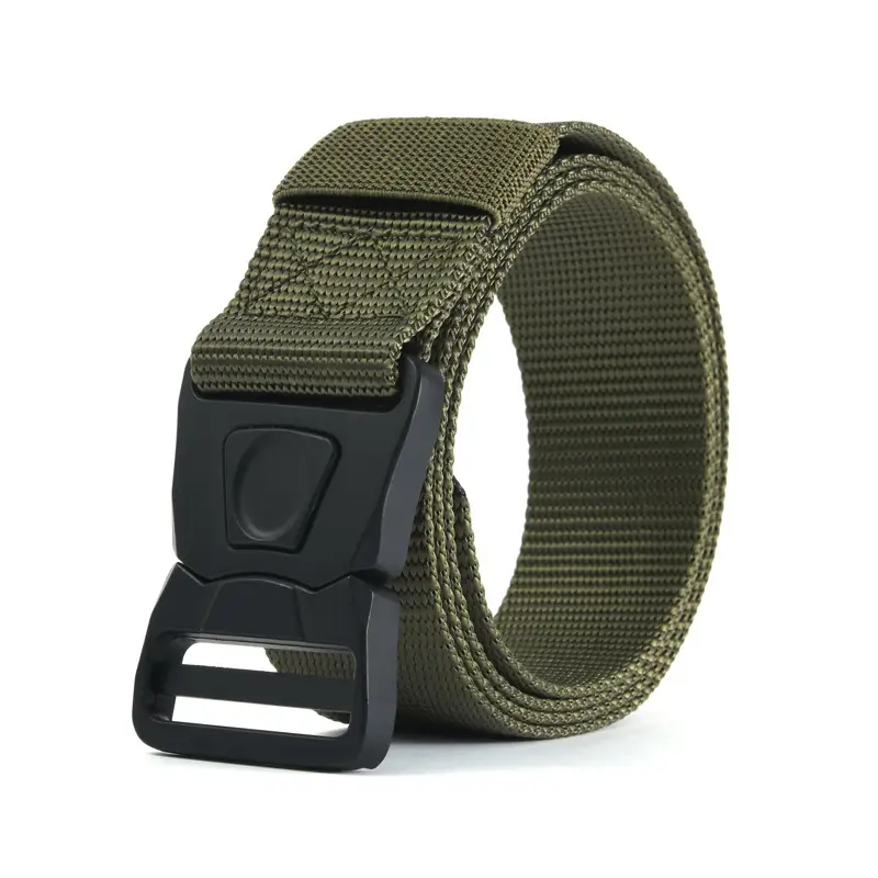 Men's Stretch Automatic Belt Gray Nylon Outdoor Casual