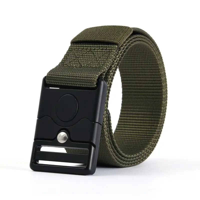 Men's Stretch Automatic Belt Gray Nylon Outdoor Casual