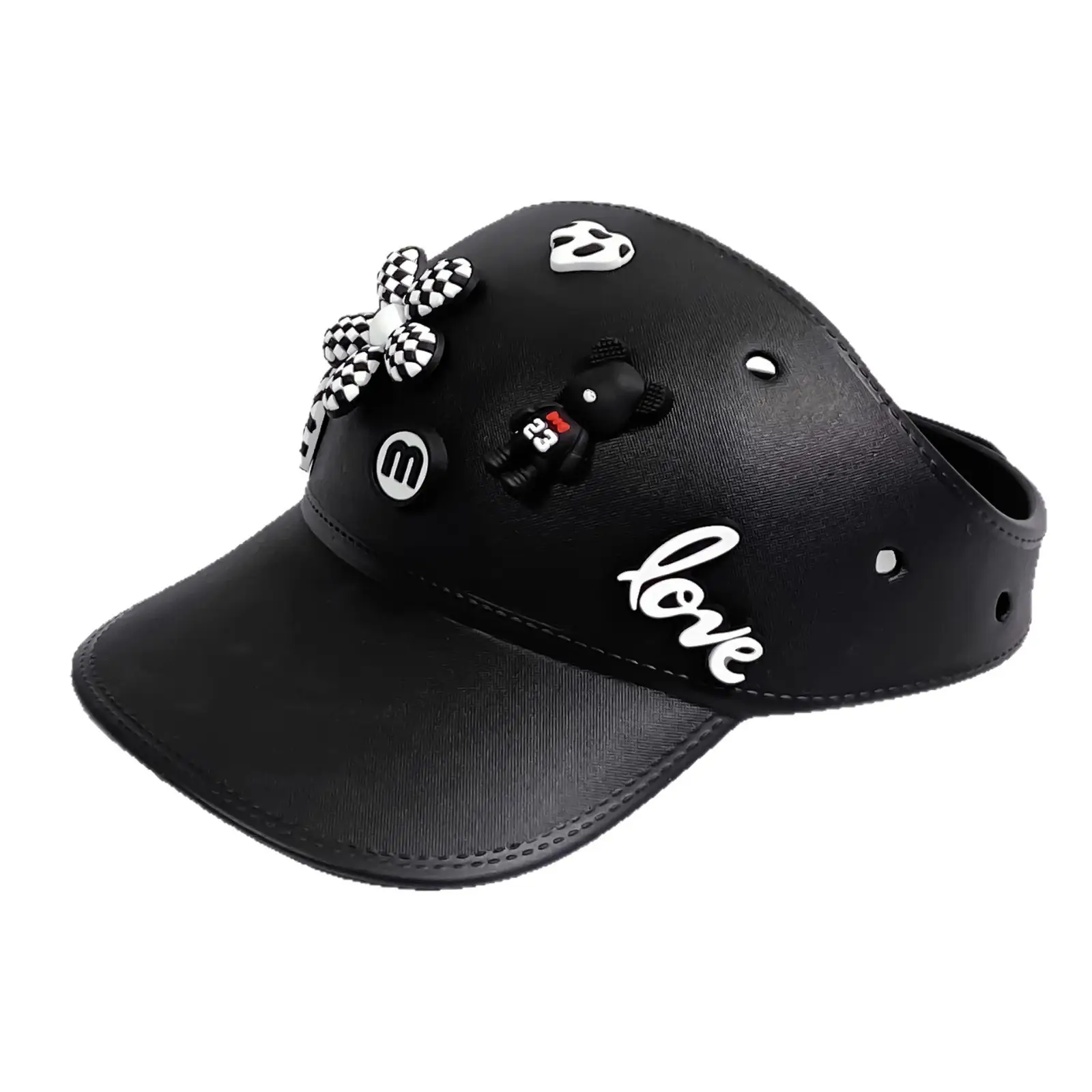 Women's White Cotton Baseball Cap with Love & Decorations - Image 10