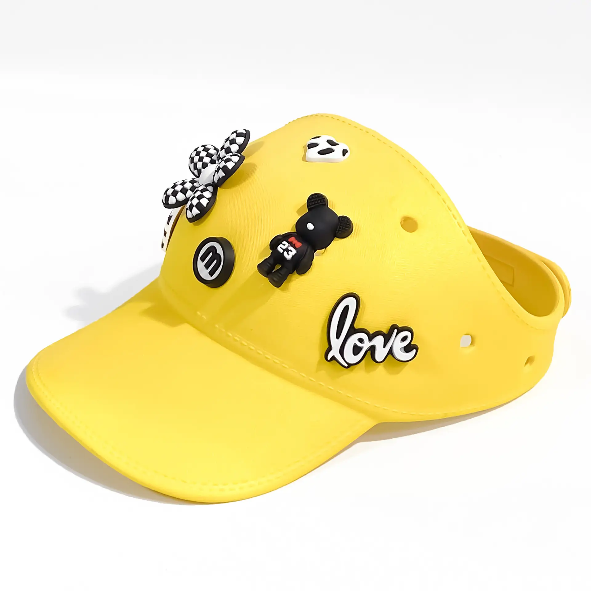 Women's White Cotton Baseball Cap with Love & Decorations — feature 6