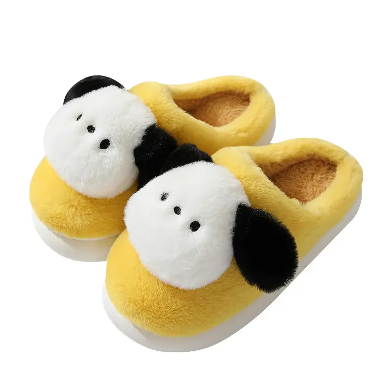 Cute Puppy Cotton Slippers Winter Warm Couple Women's Indoor Cartoon Furry Slippers - Image 10