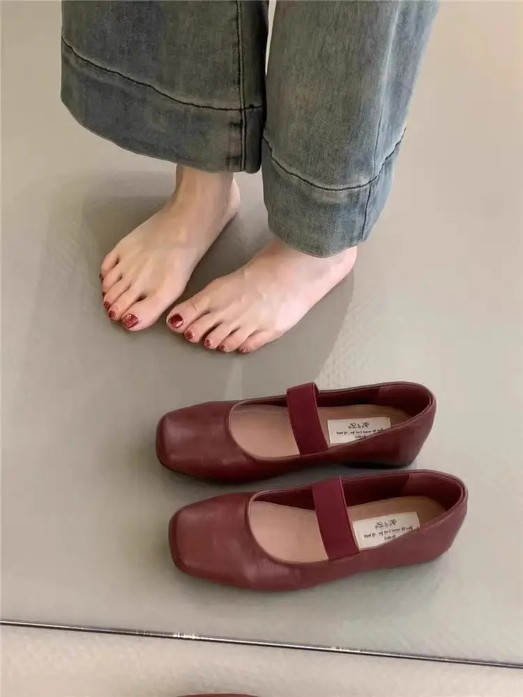 Red Leather Mary Jane Flats for Women 2025 Autumn — feature 10