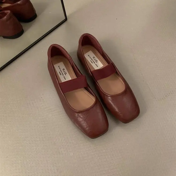 Red Leather Mary Jane Flats for Women 2025 Autumn — feature 11