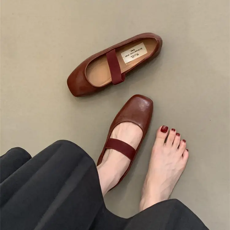 Red Leather Mary Jane Flats for Women 2025 Autumn — feature 8