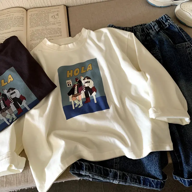 Boys Long Sleeve T-Shirt Brown Kids Autumn Top — feature 3