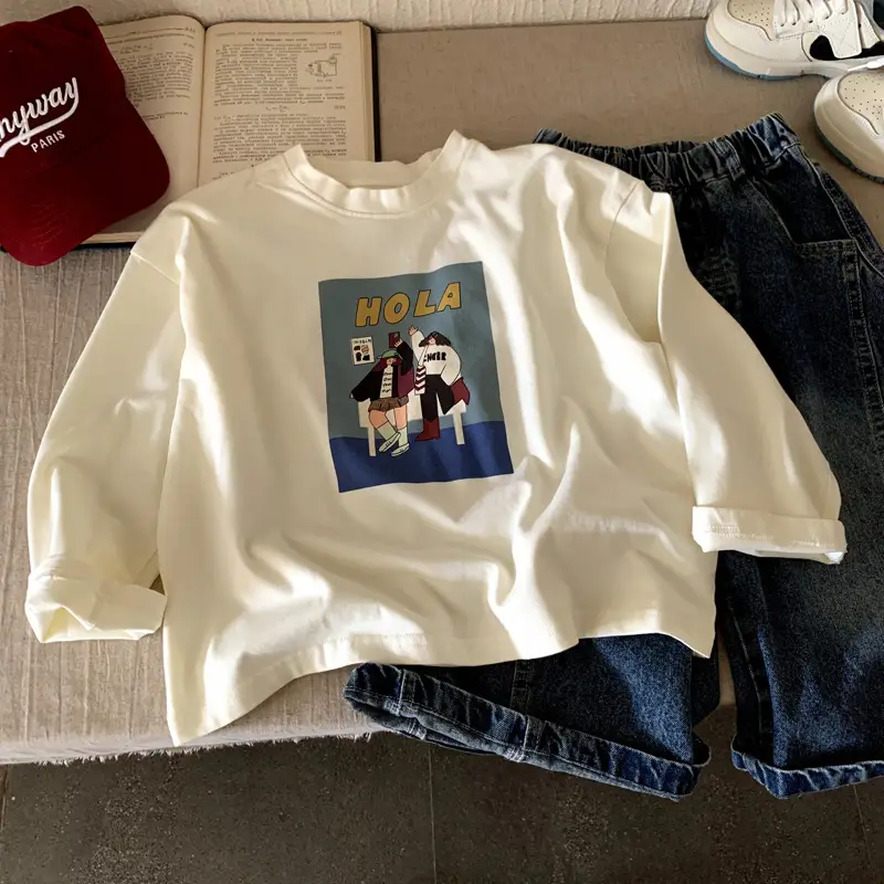 Boys Long Sleeve T-Shirt Brown Kids Autumn Top - Image 2