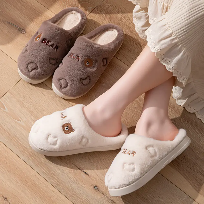 Men's Grey Soft Cotton Slippers Winter 2025