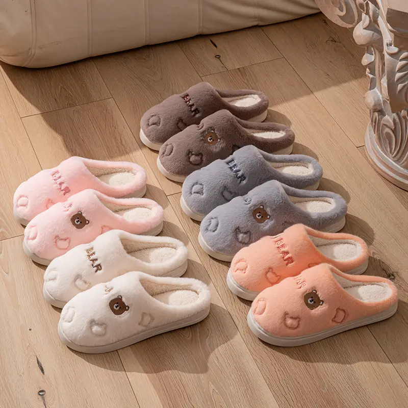 Men's Grey Soft Cotton Slippers Winter 2025