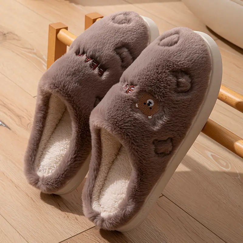 Men's Grey Soft Cotton Slippers Winter 2025