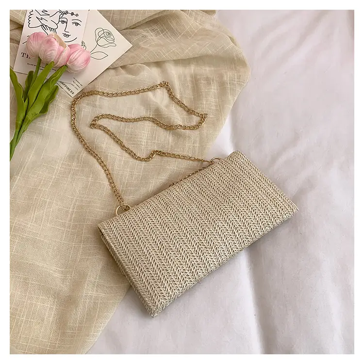 2026 Straw Bag with Gold Chain for Women — feature 10
