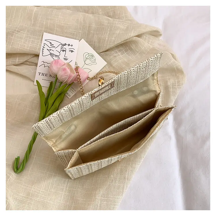 2026 Straw Bag with Gold Chain for Women — feature 11