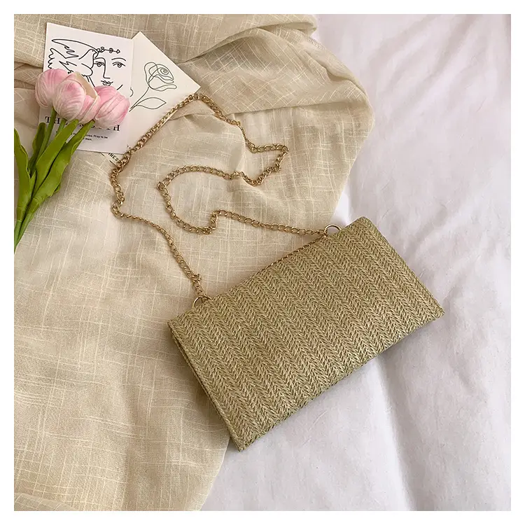 2026 Straw Bag with Gold Chain for Women — feature 13